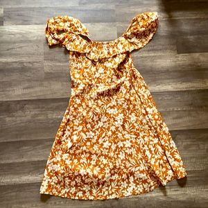 Flower print short dress